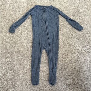 Little Sleepies Soft Blue ribbed Footed One Piece